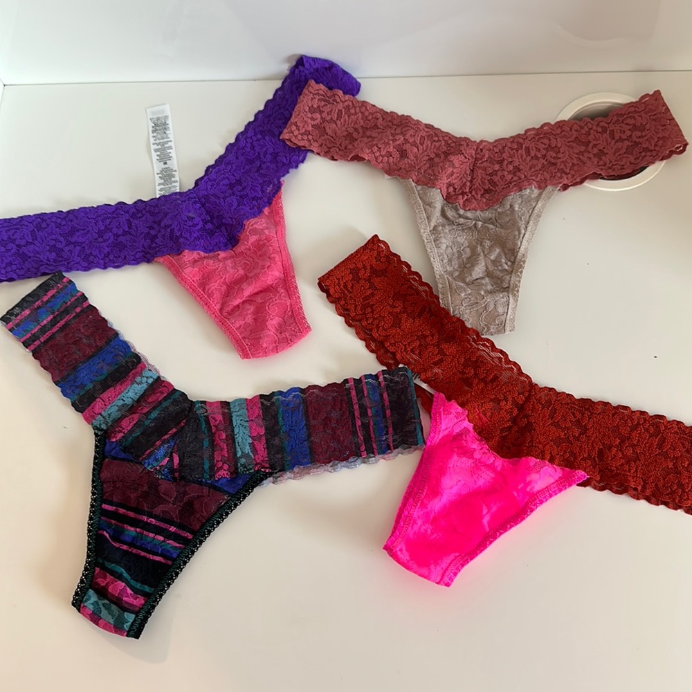 New (4) Hanky Panky Low Rise Thongs